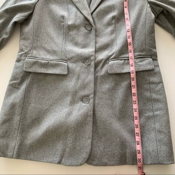 Ellos | Gray Wool Blend Button Up Collared Coat Size 12 - Picture 5 of 12